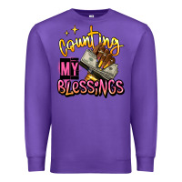 Purple counting my blessings afro hands Premium Sweatshirt - RanaPortraitStore