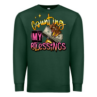 Sports Green counting my blessings afro hands Premium Sweatshirt - RanaPortraitStore