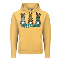 Vintage Mustard Happy Easter Vintage Hoodie - CowhideDigitalArt