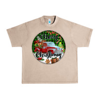 French Oak Merry Christmas Truck Urban Heavy Tee - FaDigitalArtStudio