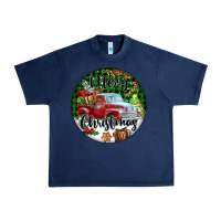 Navy Merry Christmas Truck Urban Heavy Tee - FaDigitalArtStudio