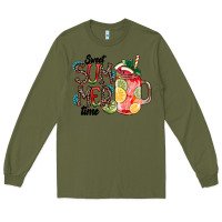 Army Green Sweet Summer Time Long Sleeve Tee - CowhideDigitalArt