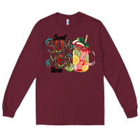 Burgundy Sweet Summer Time Long Sleeve Tee - CowhideDigitalArt