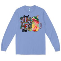 Colony Blue Sweet Summer Time Long Sleeve Tee - CowhideDigitalArt