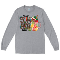 Heather Grey Sweet Summer Time Long Sleeve Tee - CowhideDigitalArt