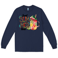 Navy Sweet Summer Time Long Sleeve Tee - CowhideDigitalArt