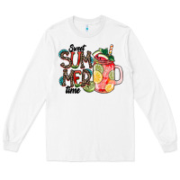 White Sweet Summer Time Long Sleeve Tee - CowhideDigitalArt