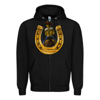Black horseshoe and cowgirl Zipper Hoodie - JahusDesignShop