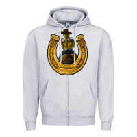Heather Grey horseshoe and cowgirl Zipper Hoodie - JahusDesignShop