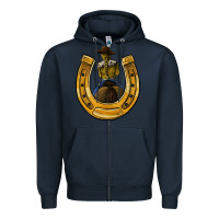 Navy horseshoe and cowgirl Zipper Hoodie - JahusDesignShop