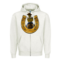 Oatmeal Heather horseshoe and cowgirl Zipper Hoodie - JahusDesignShop