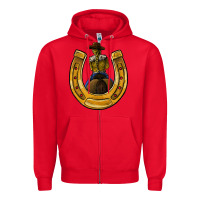 Red horseshoe and cowgirl Zipper Hoodie - JahusDesignShop