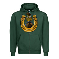Sports Green horseshoe and cowgirl Zipper Hoodie - JahusDesignShop