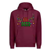 Burgundy Oh deer christmas Premium Hoodie - Artiststas