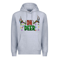 Heather Grey Oh deer christmas Premium Hoodie - Artiststas