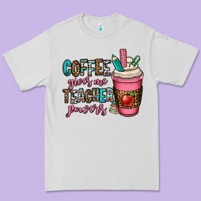 Coffee Gives Me Teacher Powers Premium Tee Designed By Oliviacreatesart