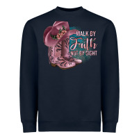 Navy Walk By Faith Not By Sight Heavyweight Sweatshirt - JahusDesignShop