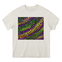 Cream mardi gras leopard Heavy Core Tee - RanaPortraitStore