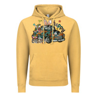 Vintage Mustard Happy Easter Vintage Hoodie - CowhideDigitalArt