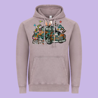 Happy Easter Vintage Hoodie Designed By Cowhidedigitalart