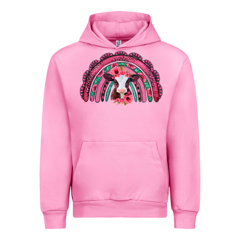 Valentines Day Pink Gemstones Baby Calf Rainbow Urban Hoodie by Jasminsmagicworld | Teevron