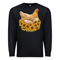 Black chicken with sunflowers Premium Sweatshirt - RanaPortraitStore