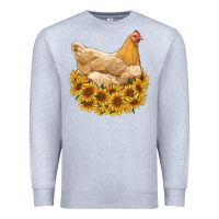 Heather Grey chicken with sunflowers Premium Sweatshirt - RanaPortraitStore