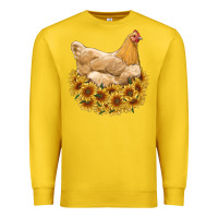 Lemon chicken with sunflowers Premium Sweatshirt - RanaPortraitStore