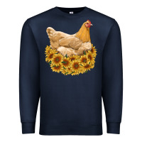 Navy chicken with sunflowers Premium Sweatshirt - RanaPortraitStore