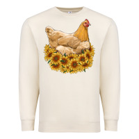 Sandshell chicken with sunflowers Premium Sweatshirt - RanaPortraitStore