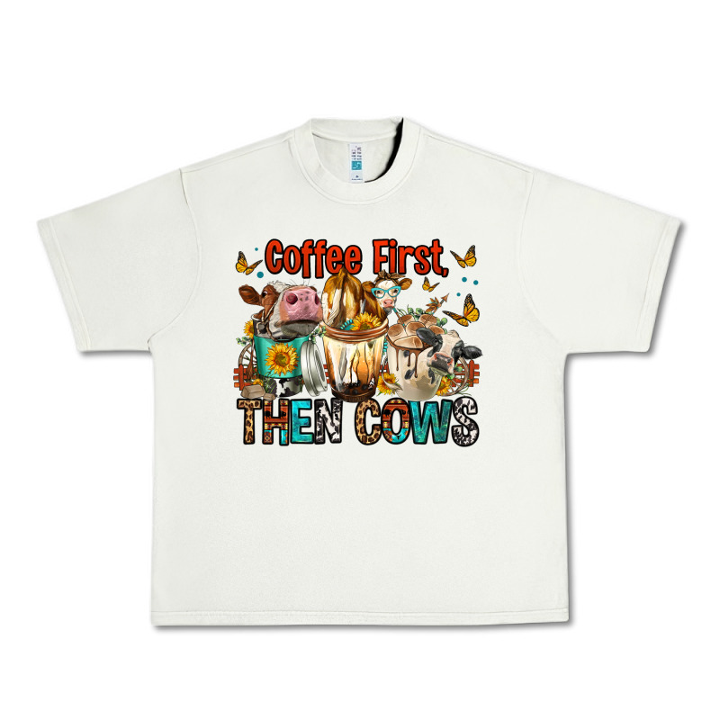 Coffee First Then Cows Urban Heavy Tee by FaDigitalArtStudio | Teevron