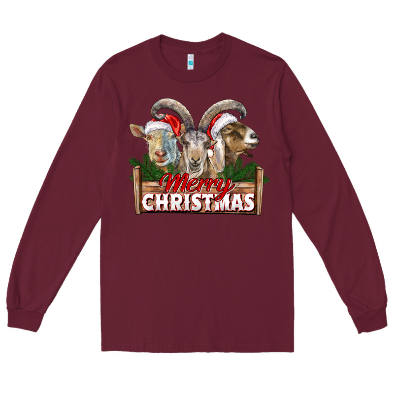 Merry Christmas Goats Long Sleeve Tee by LillyAllenDesigns | Teevron