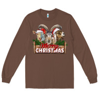 Chestnut Merry Christmas Goats Long Sleeve Tee - LillyAllenDesigns