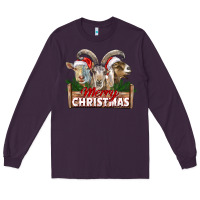Plum Merry Christmas Goats Long Sleeve Tee - LillyAllenDesigns
