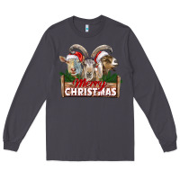 Smoke Merry Christmas Goats Long Sleeve Tee - LillyAllenDesigns