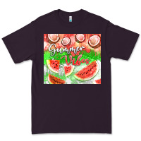 Plum Watermelon and coconut summer 20oz skinny tumbler Premium Tee - FaDigitalArtStudio