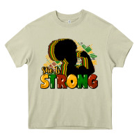 Mossy She is strong Black History Heavy Core Tee - HowdyJamesFarm