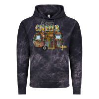 Cloud Black Happy Camper Vintage Hoodie - CowhideDigitalArt