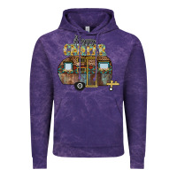 Cloud Purple Happy Camper Vintage Hoodie - CowhideDigitalArt