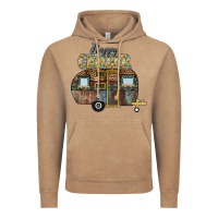 Vintage Coffee Happy Camper Vintage Hoodie - CowhideDigitalArt
