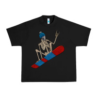 Black skeleton snowboard Urban Heavy Tee - FaDigitalArtStudio