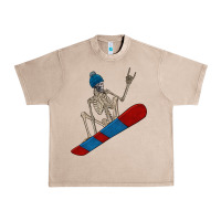 French Oak skeleton snowboard Urban Heavy Tee - FaDigitalArtStudio