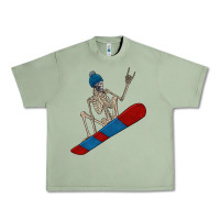 Oil Green skeleton snowboard Urban Heavy Tee - FaDigitalArtStudio