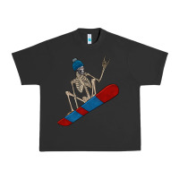Pigment Black skeleton snowboard Urban Heavy Tee - FaDigitalArtStudio