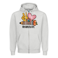 Dove Grey peace love headstent Zipper Hoodie - JahusDesignShop