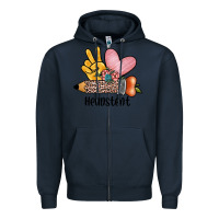 Navy peace love headstent Zipper Hoodie - JahusDesignShop