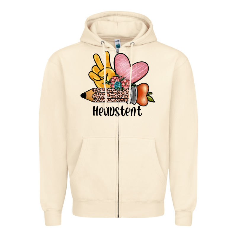 Peace Love Headstent Zipper Hoodie by JahusDesignShop | Teevron