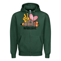 Sports Green peace love headstent Zipper Hoodie - JahusDesignShop