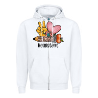 White peace love headstent Zipper Hoodie - JahusDesignShop