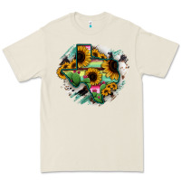 Bone Texas Map Sunflower Cactus Serape Premium Tee - RanaPortraitStore